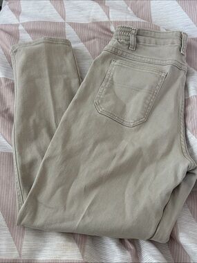 Lee Light Taupe Elastic-Waist Casual Pants